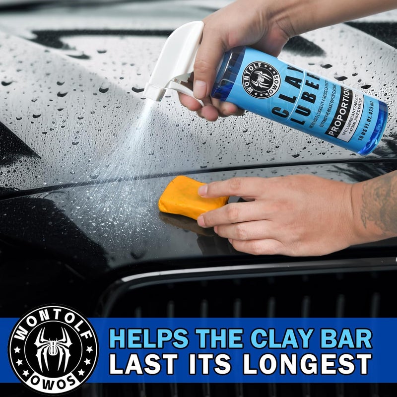 Wontolf Car Clay Bars Auto Detailing and Clay Luber Synthetic Lubricant Kit, Premium Grade 4 Clay Bars, Clay bar Lubricant Tablets 10 Pack(1pc=16 fl oz), Car Wash Kit for Detailing Cleaning - Image 4